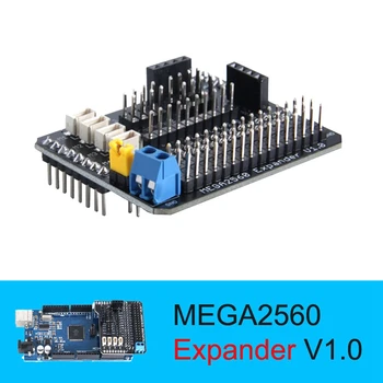 1 бр. Такса за разширяване на MEGA2560 с задвижвани от двигателя, богат на функции такса за разширяване на GPIO, съвместима с Arduino