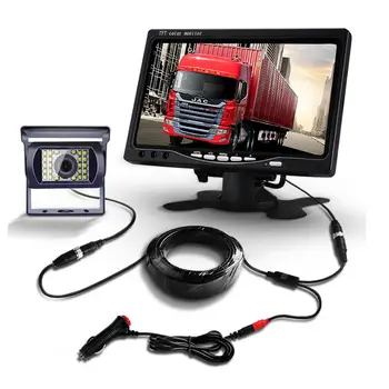 1 Комплект за Кола Резервен Монитор 7-инчов екран LCD Заден Дисплей за Изображенията Автобус RV Камера за Задно виждане Помощно Устройство
