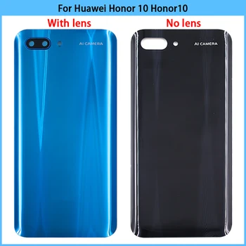 10 Бр. За Huawei Honor 10 COL-L29 Задната част на Кутията на Батерията 3D Стъклен Панел Honor10 Задната Врата Корпус Корпус Стъкло на Обектива на Камерата Замяна