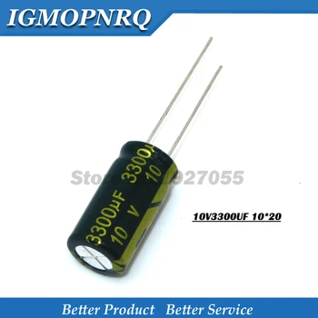 10ШТ 10V3300UF 10*20 mm 3300 icf 10 10*20 Алуминиеви електролитни кондензатори нова