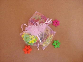 17 * 23 cm 2000 бр. Чанта, изработена от органза, Розова чанта от съвсем малък, чанти за опаковане на бижута, за чай/подарък/храна/шоколадови бонбони, малка прозрачна чанта, изработена от прежди