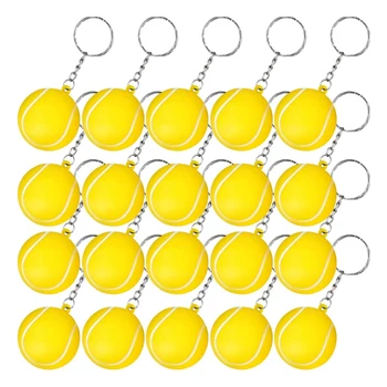 20 Опаковки Топки За Тенис Жълти Ключодържатели Ключодържател За Партита, Подаръци Пълнители За Вечерни Чанти, Спортен Централна Сувенир