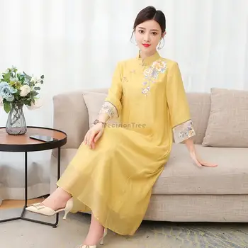 2023 нов китайски hanfu женски национален стил елегантен чай костюм с национална бродерия tang рокли ретро рокля размер m-4xl g387
