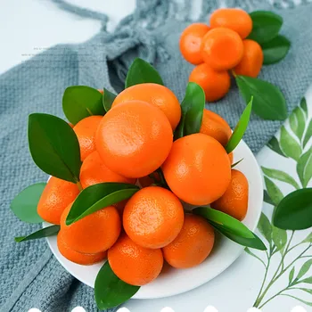 3 Клони Изкуствени Портокали Набор От Фалшиви Плодове Реалистична Имитация На Портокал За Украса На Кухненския Плот Украса На Публикуване