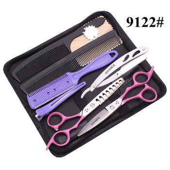 6.0 Ножица За Подстригване на Коса 440C на Японската Стомана Професионални Ножици За Коса Човешки Плъзгащи ножици Дебеличка ножици Рибена кост 9122