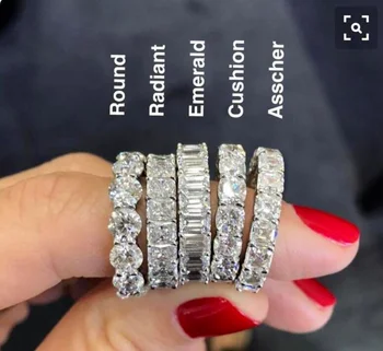 7 стилно Брендовое Днешно пръстен От Сребро 925 Проба, обещающее Лабораторно Диамантен Cz Диамантен годежен пръстен, пръстени За жени, мъже, Вечерни Бижута