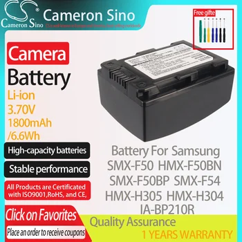 CameronSino Батерия за Samsung SMX-F50 HMX-F50BN SMX-F50BP SMX-F54 HMX-H305 е подходящ за цифрови батерии Samsung IA-BP210R