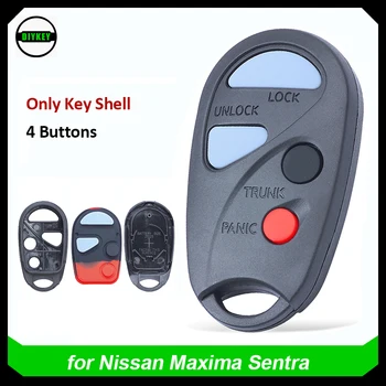 DIYKEY Кола-Стайлинг Дистанционно Управление с 4 Бутона Auto Ключодържател във формата на Миди Калъф за Nissan Infiniti Maxima Sentra 2000-2006