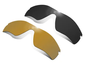 Glintbay 2 бр. Поляризирани Слънчеви Очила Сменяеми Лещи за Oakley Radar Path Азиатската Кацане (AF) Стелт Черен и Бронзово-Златист