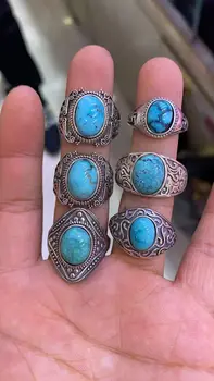 Hubei best natureTurquoise за Мъже за мъже, Дамски пръстени S925 сребро Изберете от широка гама от класически добро качество