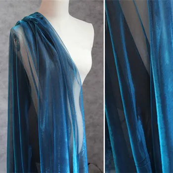 Lace19 100*150 см Нов кристален марлевая blue лазерна тъкан фантазийного цвят, мека сватба воал, окото плат, Бельо рокля, Дрехи