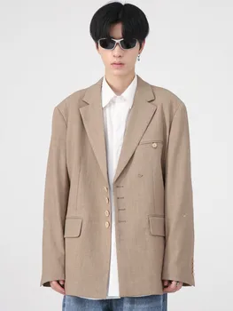 SYUHGFA Мъжки Облекла на Корейски Модерен Костюм За Мъже 2023 Есен Свободни Индивидуални Однобортные Блейзери С Дълъг Ръкав За Мъже