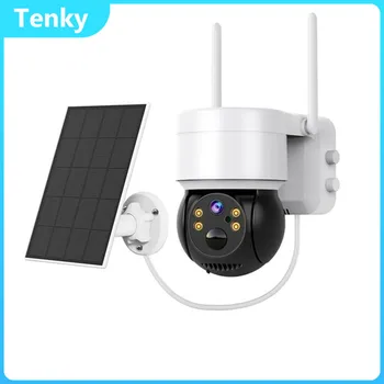 Tenky Securtiy WiFi Камера С Панел 2MP Водоустойчива Камера за Видеонаблюдение Цветно Нощно Виждане Автоматично Следене на AI Детектор на Човек