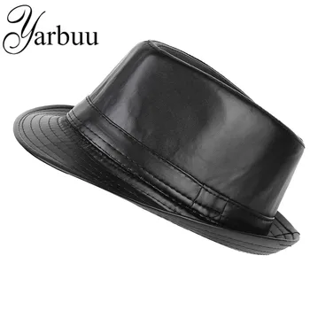 [YARBUU] фетровая шапка за мъже и жени 2017 г., е нова мода, хит на Продажбите, шапки от слънцето, изкуствена кожа, черна шапка, шапка с високо качество, на едро