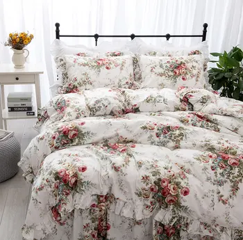 Американски кънтри цветен комплект спално бельо, близнак пълен кралицата на поп памук единична двойна начало текстилни покривки калъфка за възглавница одеяло калъф