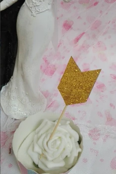 Брилянтна стрелка Cupcake Топперы детски булчински душ рожден ден третира храната клечки за зъби сватба парти украса на потребителски цвят