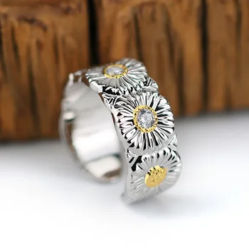 Вградени диаманти, Хризантема, пръстен с Лайка, Малко Мъжки и женски пръстен Унисекс, за да Създадете Индивидуалност, Европейски и американски украса