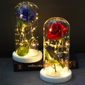 Директна доставка на LED Galaxy Rose Изкуствени Цветя Красавицата и Звяра Роза Сватбен Декор Креативен Ден, Свети Валентин, Коледа G