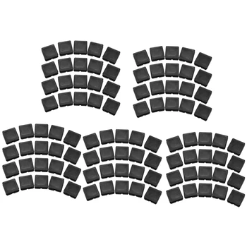 Квадратен Плот Крак на Стола Тръба Крака Тръба Поставяне Капак 25 мм x 25 мм, 100 бр. Черно