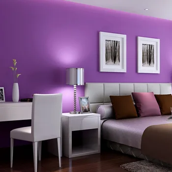 Лилави тапети лилаво модерен обикновен плътен цвят спалня хол трапезария и лъскава благородна фон стенни тапети
