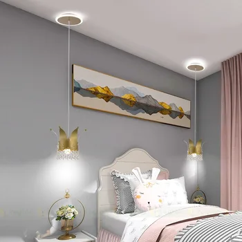 Модерен Тавана Лампа с Кристал Корона, Детска Стая, спалня, Окачена Лампа, Лампи в стил Арт-Деко, за Дома, Търговски Тавана лампа