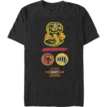 Мъжка тениска с логото на Miyagi Доджо Cobra Kai, вдъхновена от винтажным филм за карате. Тениска Унисекс от памук Премиум-клас С Къс Ръкав и Кръгло деколте
