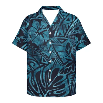 Мъжки Модни Хавайски Ризи Дизайн с Принтом племена, Дрехи За Двойки, Женски Дебнещ Рокля С открити Рамене, Мъжки Ризи Размер Плюс