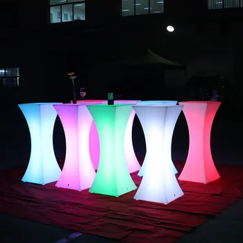 Нова Акумулаторна батерия led Светлинен коктейлна масичка водоустойчив светещи led бар маса с подсветка масичка за кафе бар, кабелна телевизия дискотека вечер доставка
