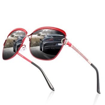 Нови модерни дамски поляризирани очила тенденция на класически ретро слънчеви очила с големи рамки UV400 за управление на риболова бизнес слънчеви очила женски