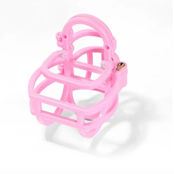Нови Постъпления Кошница Дизайн Розово Целомъдрието Устройство Мъжки Смола Петел Клетка Пръстен За Пенис БДСМ Секс Играчки за Възрастни Мъже