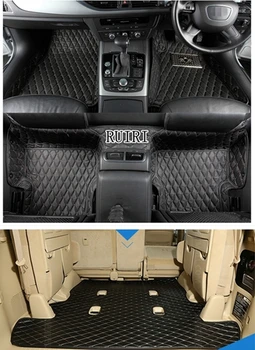 Обичай автомобилни постелки + подложка за багажника за Правото на колела Toyota Land Cruiser 200 7 места 2020-2007 водоустойчив килими за LC200
