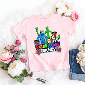 Преливащи Приятели, детски дрехи за момичета и момчета, тениска, графичен костюм alt, върхове dziecko, enfant