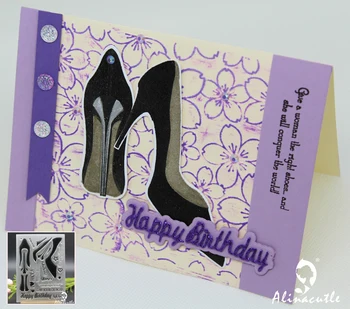 ПРОЗРАЧНИ ПЕЧАТИ любов обувки на висок ток пожелания за рожден ден, Албум за Изрезки Картичка албум хартиена занаят гумен прозрачен силиконов печат AlinaCraft