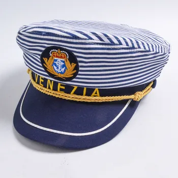 райета-тъмно-синя военна шапка, шапка, модни плоска шапка от капитан-моряк, семейна шапка моряк, отломки от дамски мъжки дрехи, костюми, безплатна доставка