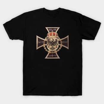 Тениска с изображение на Хартата Пруската Война от 1870 г., Медали от Железен Кръст, Тениска от 100% Памук Кръгло деколте и Къс Ръкав, Ежедневни Мъжки t-shirt, Размер S-3XL