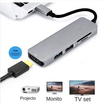 Тип C ЗА HDMI-съвместим 4K C USB 3.0 SD TF Адаптер за Четене на Карти памет за MacBook Samsung Декс Xiaomi 10 Проектор TV Монитор