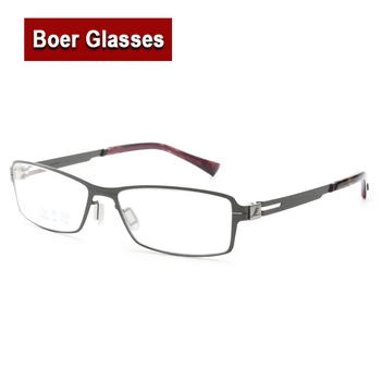 Тънки квадратни безвинтовые Очила със специална тръба на шарнирна връзка, Пълна Дограма, Мъжки слънчеви Очила за Късогледство, Предписани Очила За Очите, Метални Очила Rxable F211607