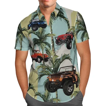 Хавайска Риза с Хавайски плаж, Лято, Цвете Автомобил Печатни 3d Мъжка Риза Harajuku Тениска хип хоп ризи 18