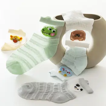 Ярък Цвят, 1 Чифт Чорапи за Прекрасни малки Момичета и Момчета, Чорапи с уши, Чорапи до Глезена, Памучни Чорапи за Бебета, Супер Меки за Деца